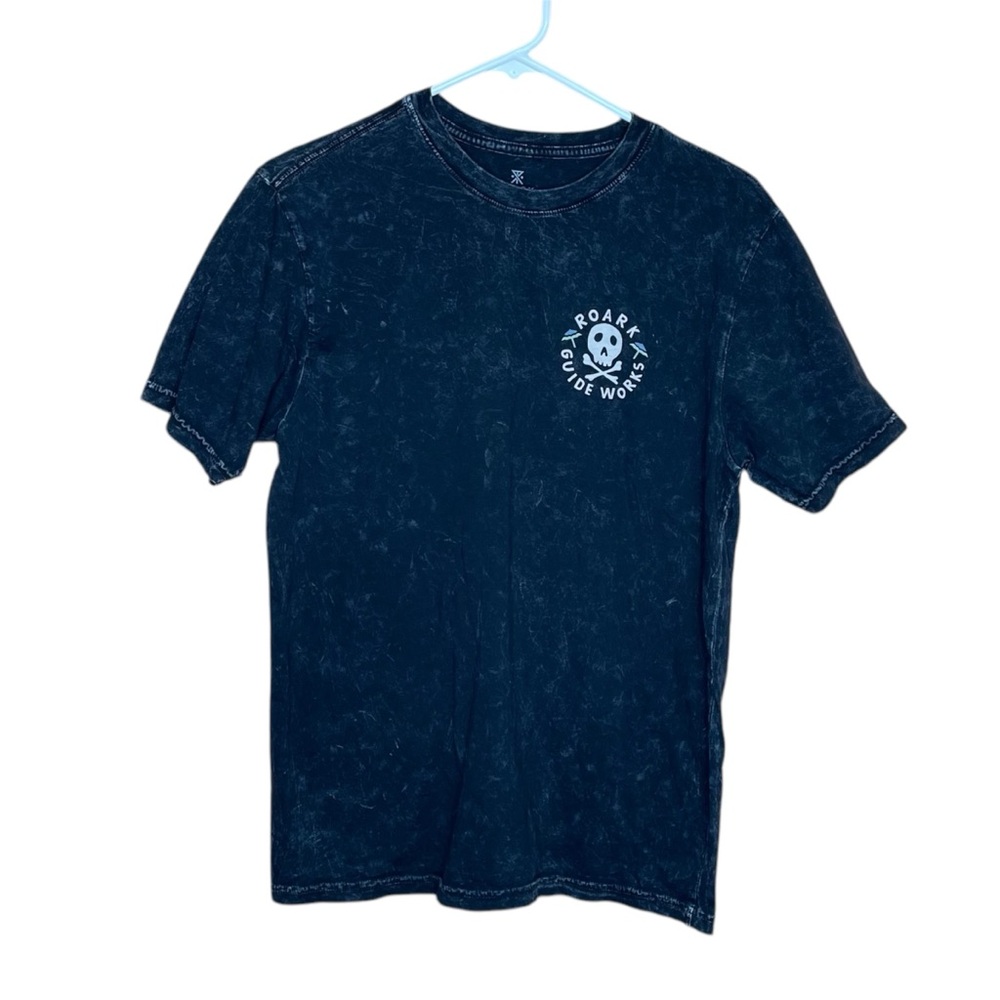 Roark Guide Works Shirt Skull Beach Custom Dyed Premium Tee Black Men Size Small - Picture 2 of 6